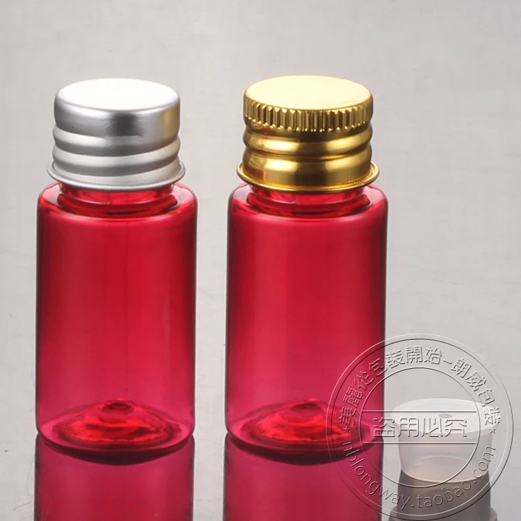100 шт./LOT-10ML винт Кепки бутылки красный Пластик Косметические контейнер с Алюминий