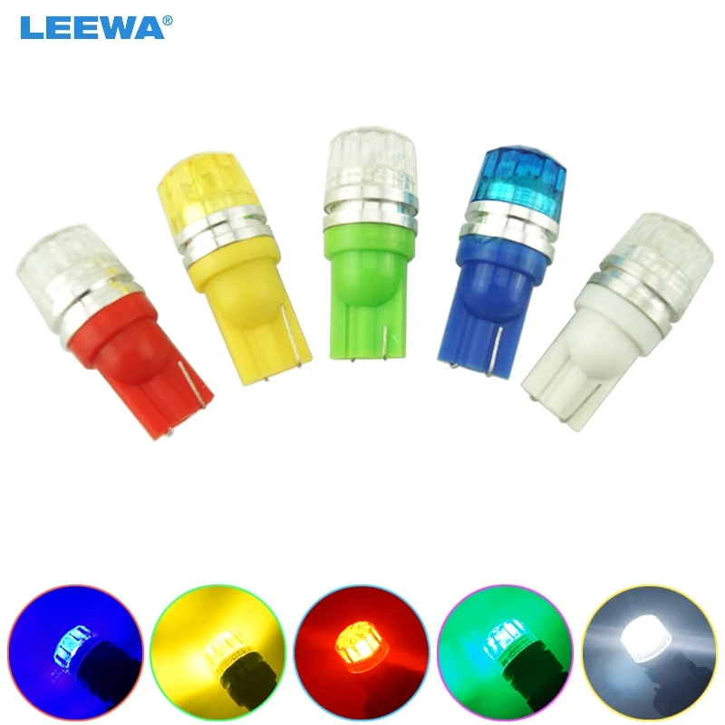 LEEWA 50 шт. 5-цветные Автомобильные светодиодные лампы T10 194 168 W5W 5630 2 светодиода 2SMD с