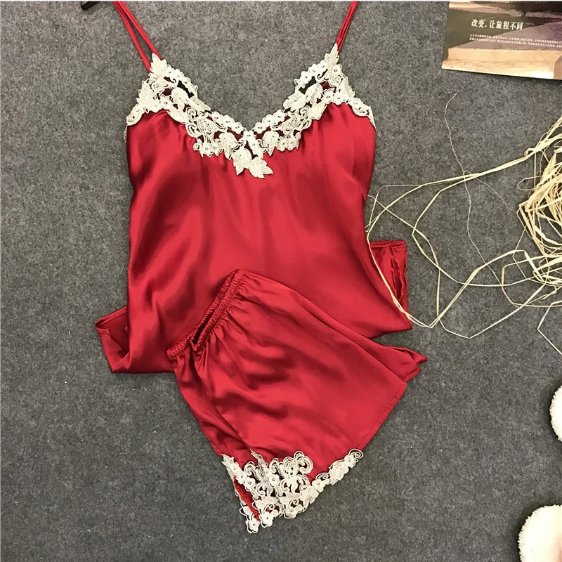 SILKBEUTY пижамы сексуальные шелковые женские пижамные комплекты без рукавов Топ на