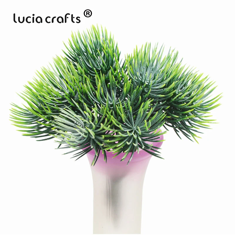 Lucia crafts 1 набор(6 головок) зеленая пластиковая искусственная трава для свадебной вечеринки украшения дома и офиса DIY аксессуары A0803