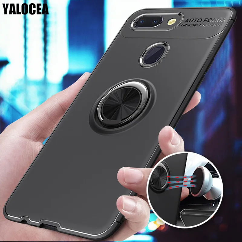 YALOCEA For Oppo Ax7 Case Car Holder Stand Magnetic Bracket Ring Shockrproof TPU Silicone Cover A7 Funda Coque |