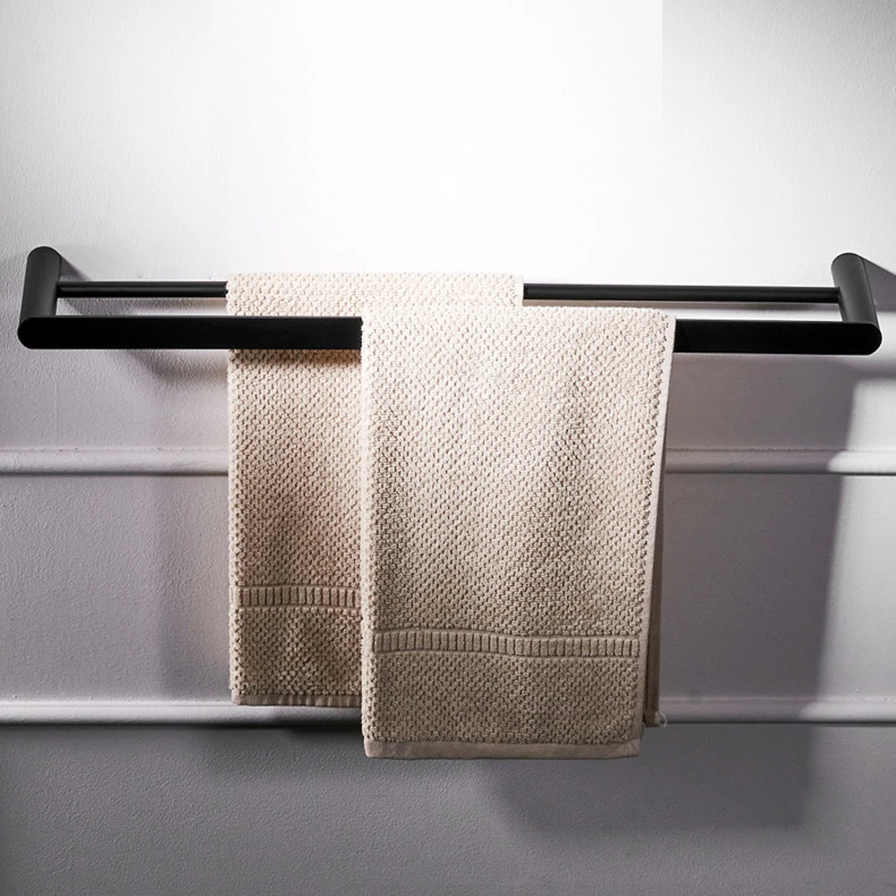 

304 stainless steel towel bar simple bathroom pendant with double rod wire and thick towel rack wx6261148