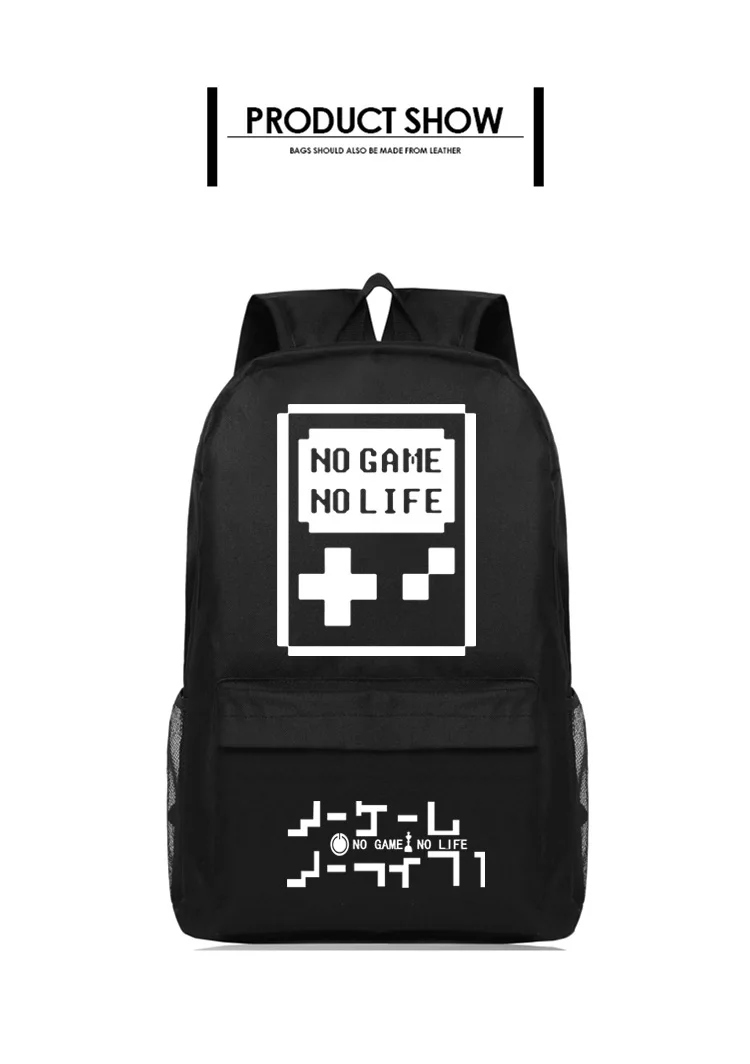 Япония Аниме Нет игры нет жизни рюкзак Косплэй Студенты Оксфорд Bagpack Путешествия школьная сумка Школьный