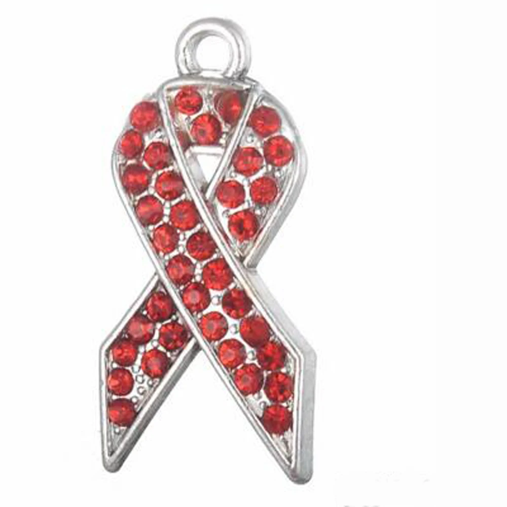 Очаровательная лента Стразы для информирования о раке розовая красная желтая