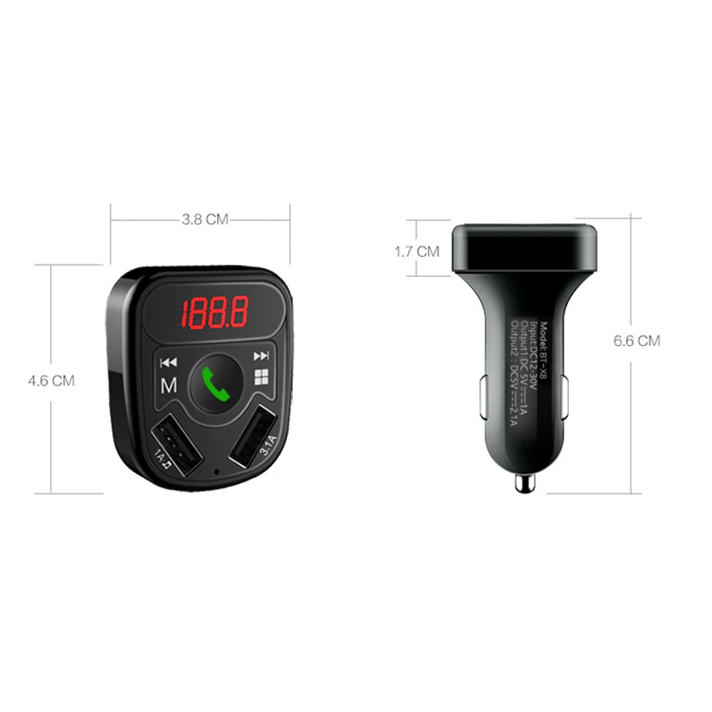 Автомобильный комплект, fm-передатчик, Bluetooth 5,0, Автомобильный MP3 Радио модулятор, трансмисор с двойным USB зарядным устройством, 3.1A, быстрая зарядка, Handsfree DY400