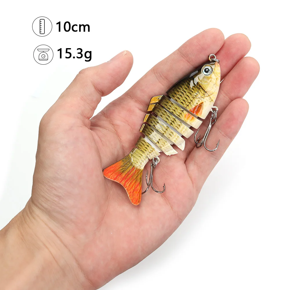VTAVTA 10cm 15g Swimbait Artificial Multi Jointed Hard Bait Fishing Lure Lifelike Minnow Wobblers Crankbait Tackle | Спорт и