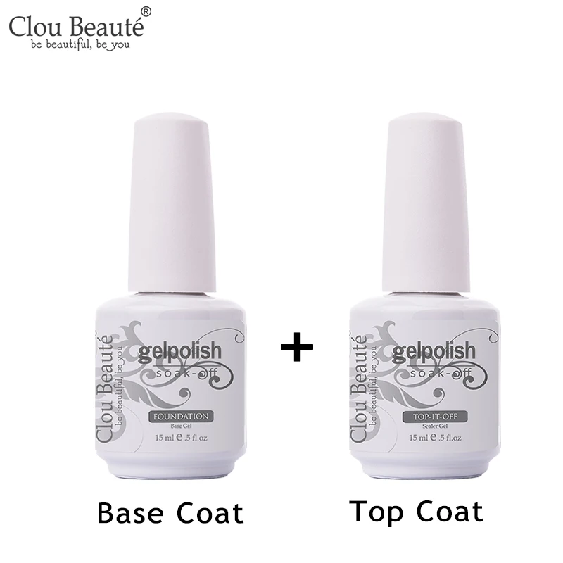 Clou Beaute УФ-гель для ногтей стойкий Гель-лак телесного цвета замачиваемый лак для Макияжа Косметический Гель-лак для ногтей - Цвет: Base and Top Coat