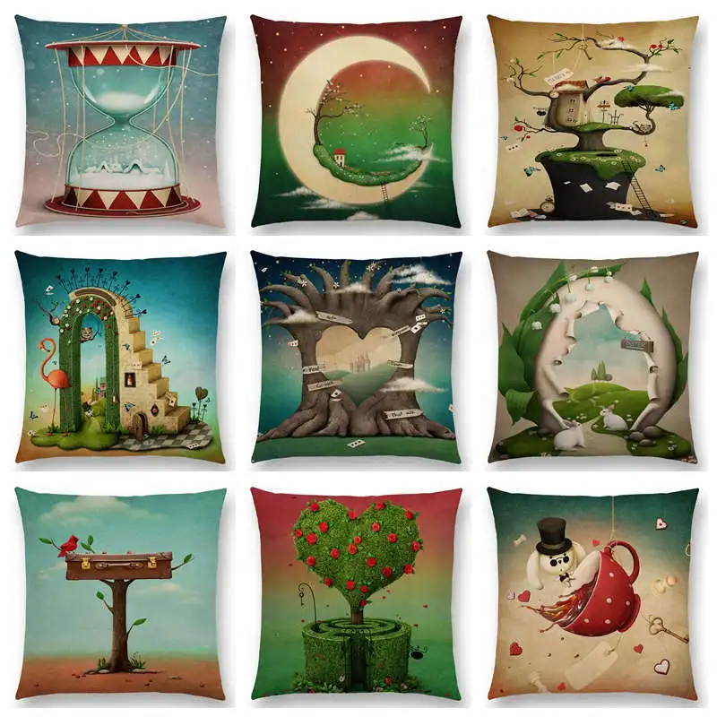 Горячая продажа мечта Мир фэнтези Зеленая Арка красочный город дерево дом цветы