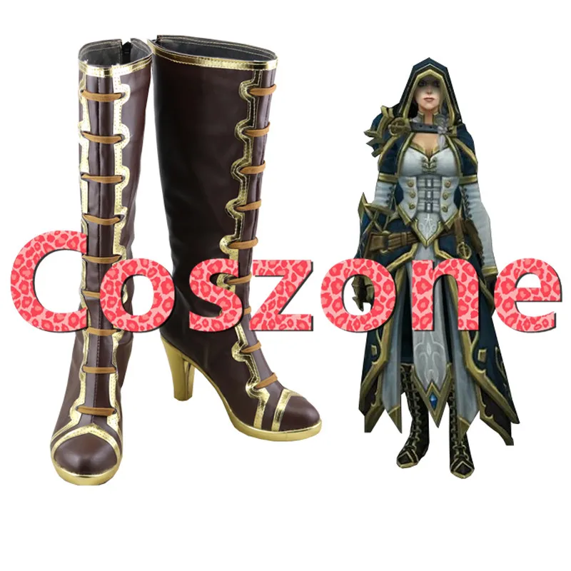 WOW Jaina Proudmoore/Обувь для костюмированной вечеринки; ботинки на Хэллоуин; карнавальный костюм; аксессуары