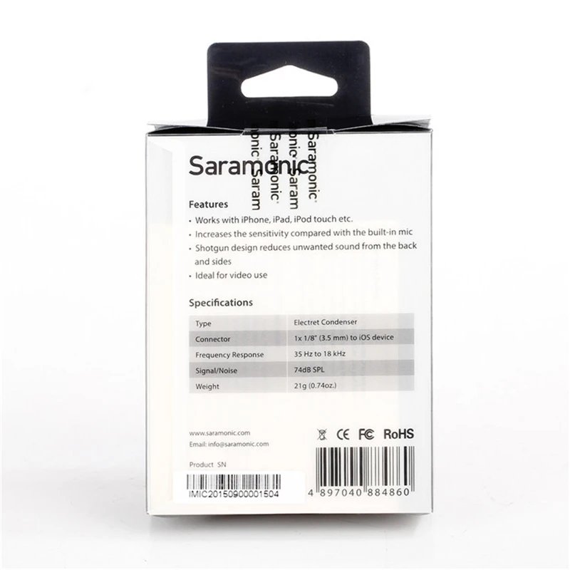 Saramonic smartmic гибкие конденсаторный микрофон w/высокая чувствительность для IOS iPad iPhone 5/6/7 iPod Touch смартфон