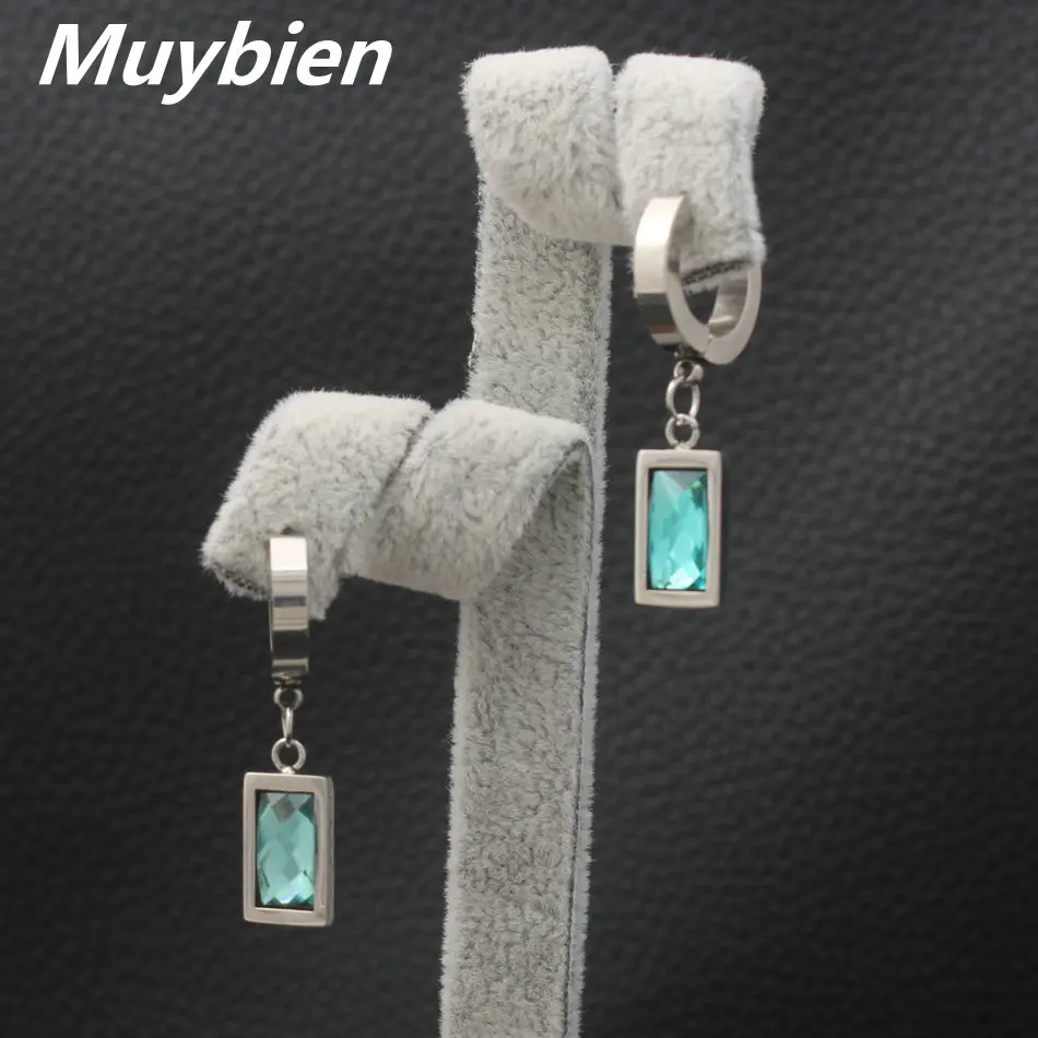 Fashion 12 Specifications Stainless steel CZ Crystal Top Quality Drop Earrings Women's Gift Jewelry Elegant Cute EASKABEP | Украшения и