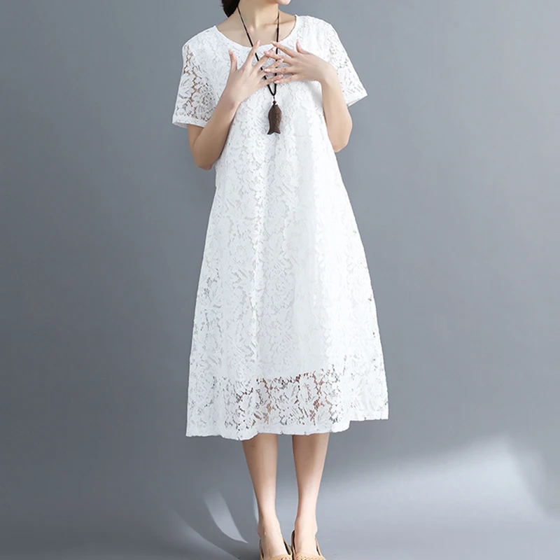 2020 летнее Новое Женское платье свободного покроя большого размера