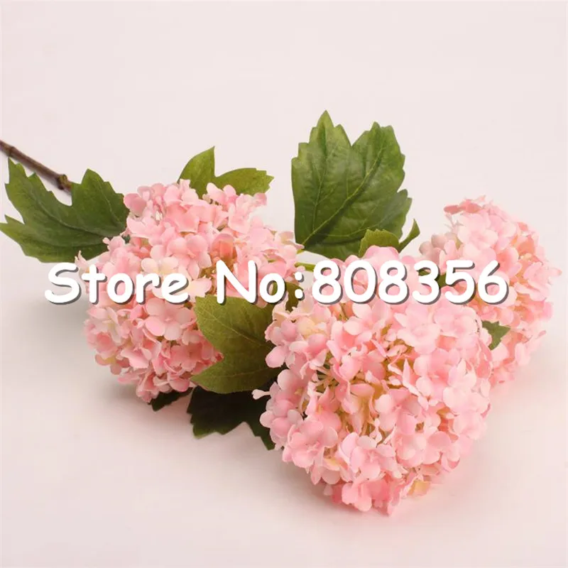 Искусственная Гортензия Снежинка с длинным стволом (3 головки/шт.) искусственные