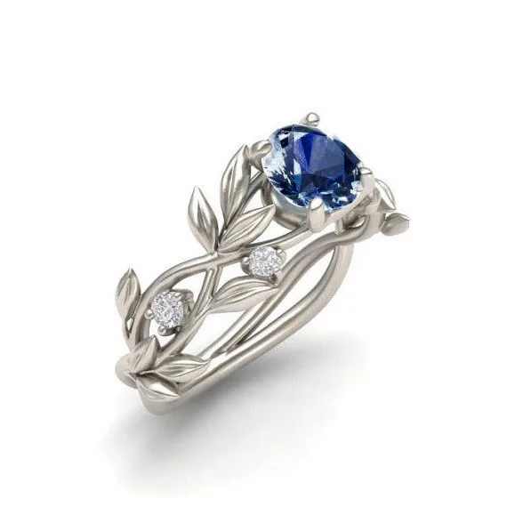 2019 Hot Women Silver Color Wedding Engagement Ring Leaf Design Luxury Cubic Zirconia Promise Jewelry Gift Bijoux Anillos | Украшения и