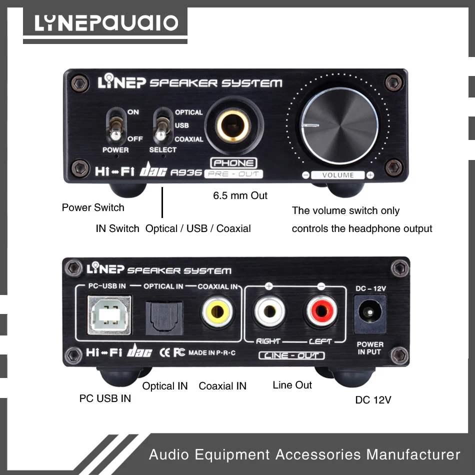 HI FI Встроенный коаксиальный усилитель для наушников цифровой USB DAC аудио декодер