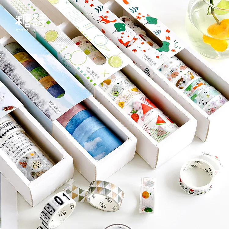 10pcs/pack Maple Forest Animals Washi Tape Diy Scrapbooking Sticker Label Masking School Office Supply Japanese Stationery | Канцтовары