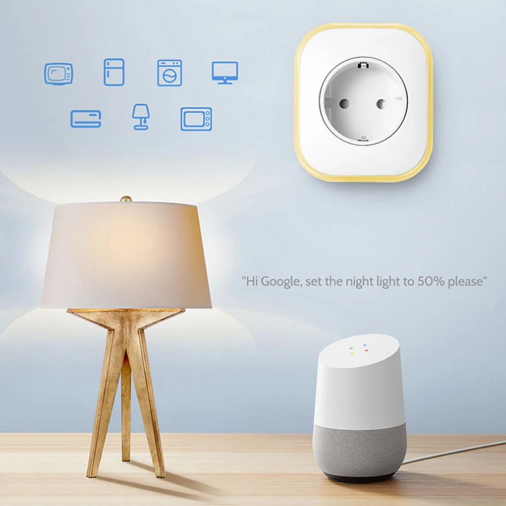 Alexa Smart EU UK розетка Wi-Fi розетка с RGB ночной лампой монитор питания USB интерфейс Синхронизации стандартный разъем Google Home IFTTT