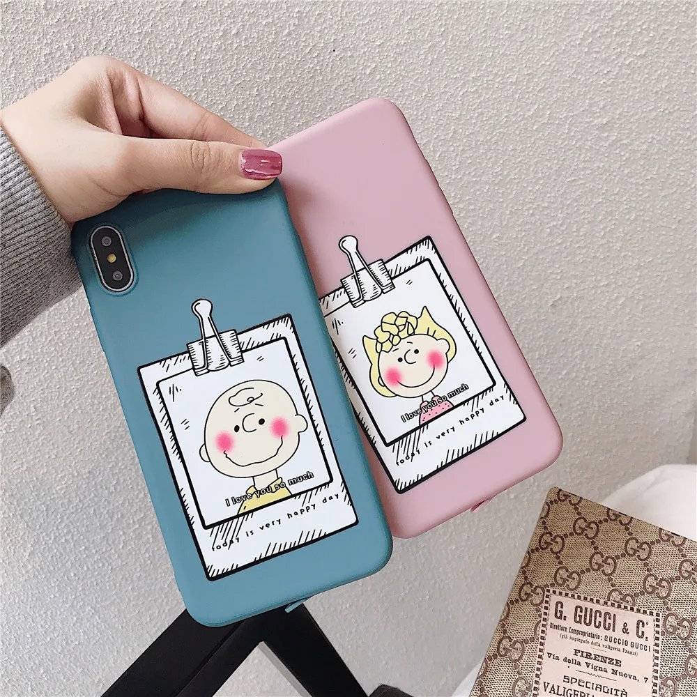 Чехол для пар IPhone 7 6s 8 Plus мягкий чехол телефона из ТПУ Happy Boy Little Girl X XR XS Max розовые