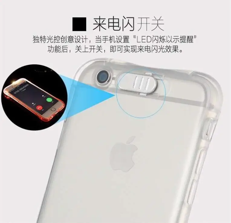 Ультратонкий Светодиодный светильник Flash мягкий ТПУ чехол для iPhone 7 7Plus Coque 6 6S Plus 5