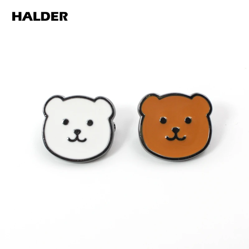 BR0009 HALDER Cartoon Polar Bear Cute Teddy Brooches Fashion Jewelry brown Pins Lapel Animal Badge Accessory Gift | Украшения и