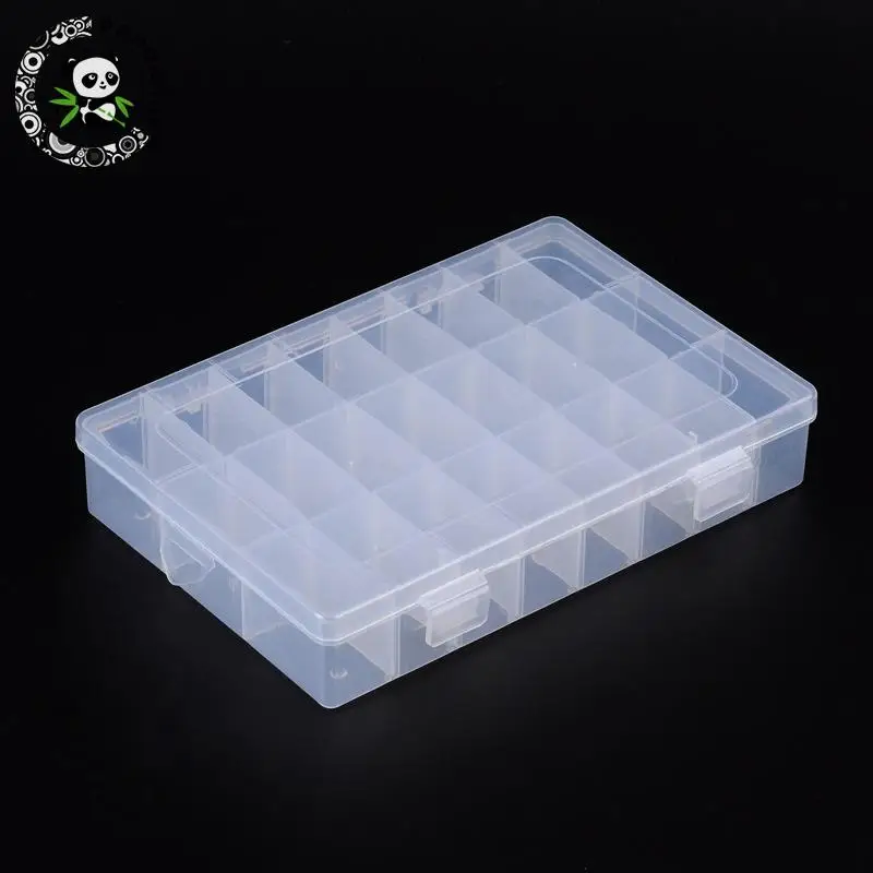 

Plastic Bead Containers, 24 Compartments, about 19.6cm long, 13.3cm wide, 3.7cm high