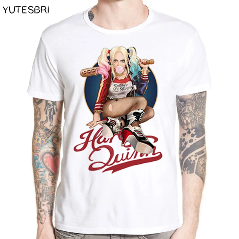 DC comic Горячая фильм Джокер смешная отряд самоубийц футболка Харли Куинн хип хоп