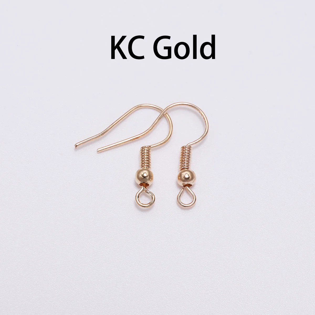 KC Gold 100pcs/lot 20*17mm 10 Color Iron Bead Charms Earring Wires With Ear Hook Earrings Clasp Findings Supplies For Jewelry Making DIY - Цвет: KC Gold