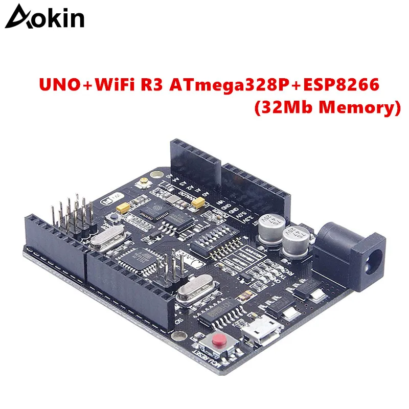 Для UNO + WiFi R3 ATmega328P ESP8266 32 Мб памяти флуоресцентная CH340G для Arduino Uno NodeMCU WeMos |