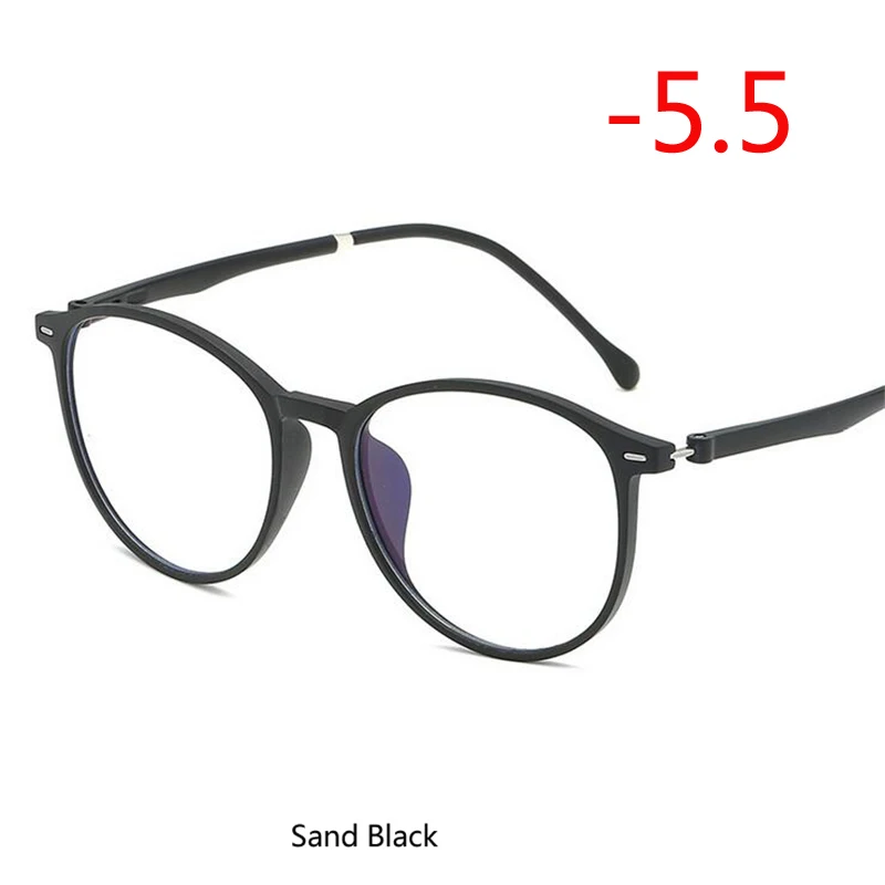 Myopia 550 Рецептурные-0,5-1,0-1,5-6,0 ретро овальные готовые очки для близорукости унисекс сверхлегкие близорукие очки - Цвет оправы: Myopia 550