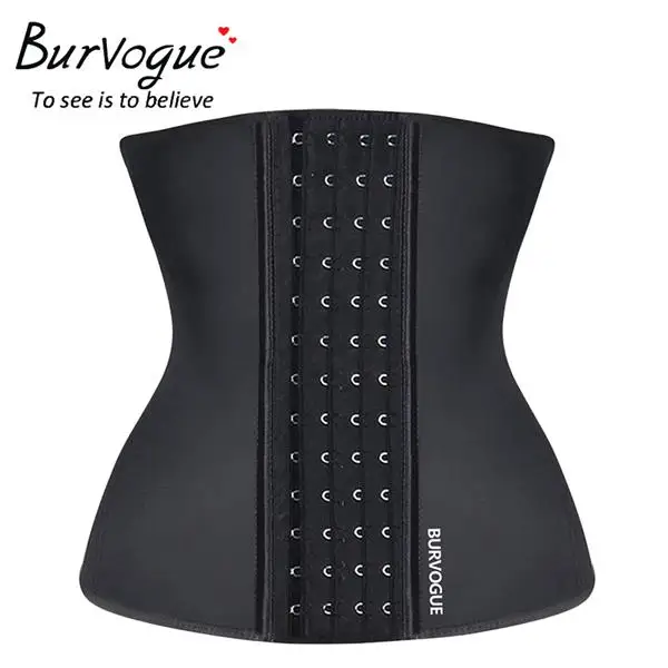 Black Женский корсет Burvogue, утягивающий корсет, латексный корсет, утягивающий корсет и бюстье со стальными костями, корсет для похудения - Цвет: Black