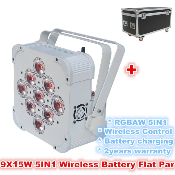 (6 шт. + чехол для полета) аккумулятор и беспроводной dmx 9x15 Вт rgbaw 5 в 1 светодиодный