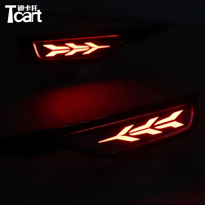 

Tcart 2PCS For Honda Fit Jazz 2018 2019 12V Car LED Rear Fog Lamp Rear Bumper Light Brake Light Flowing Turn Signal lamps