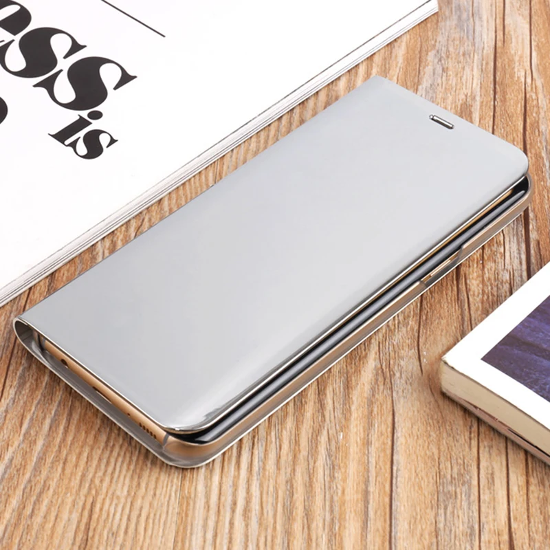 Флип-чехол с зеркалом для samsung Galaxy S8 S9 S10 плюс S10E Note 8, 9, 10, A5 A7 J3 J5 J7 Pro A6 A8 J4 J6 J8 пленка для экрана с четким изображением
