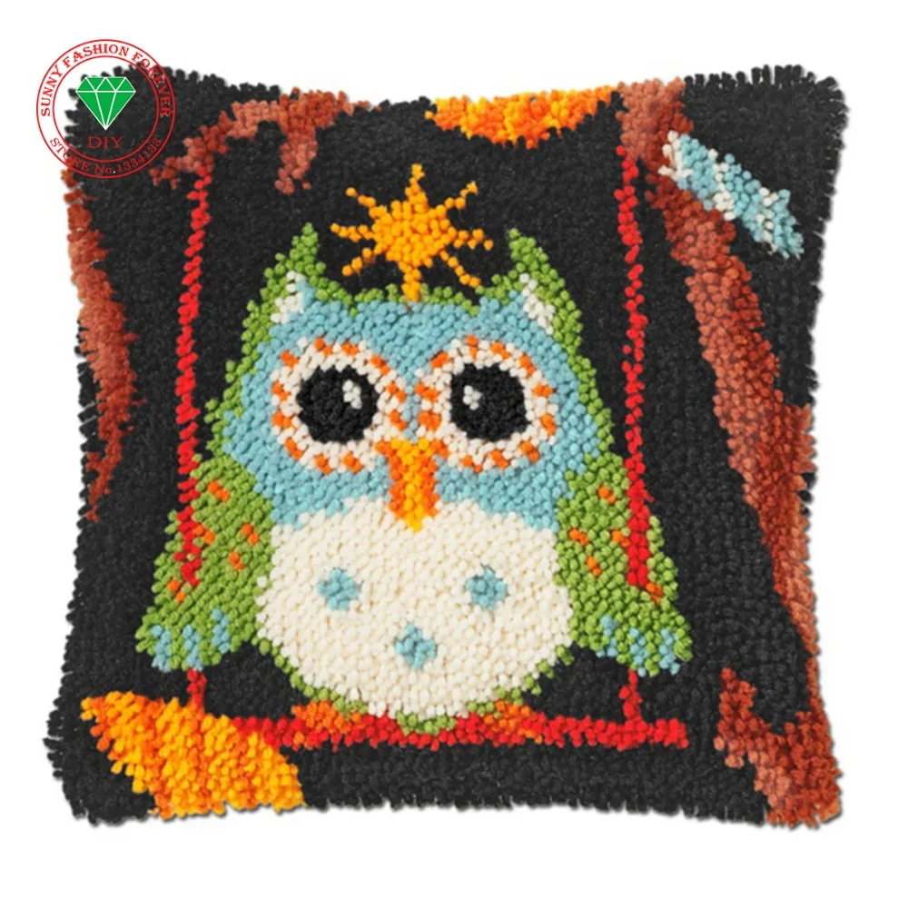 

cushion decoration carpet Latch hook rug kits Pillowcase carpet home pillow diy carpet crochet hooks yarn hook rug cushion mat