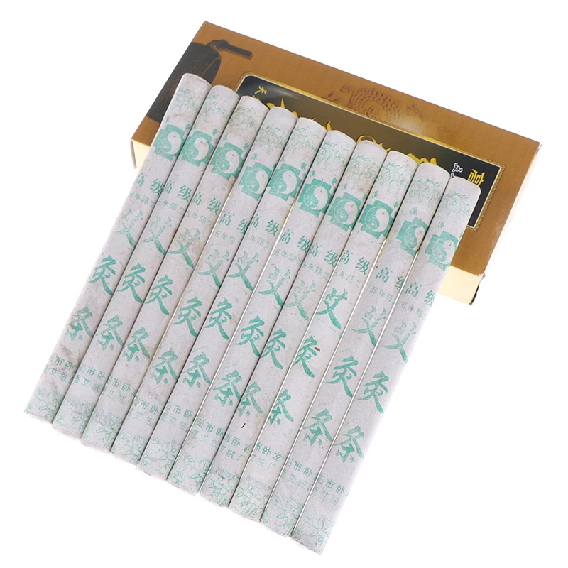 

10Pcs Moxa Stick Five Years Of NanYang Pure Moxa Roll Rollers Bars Navel Smoked Therapy 1.8*20cm