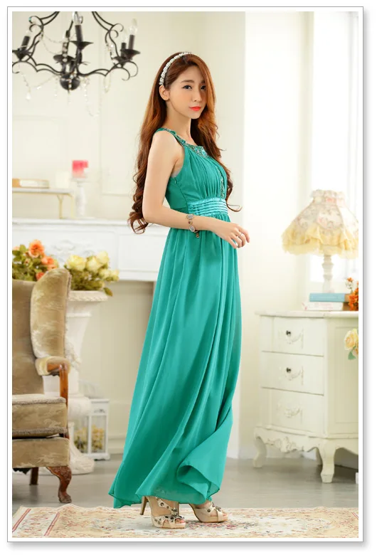 Большие размеры L ~ 3XL женское сексуальное элегантное шифоновое платье с бусинами