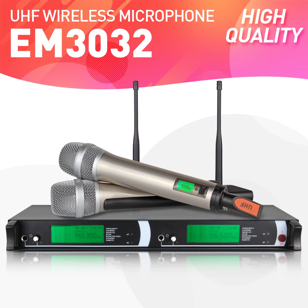 BTL беспроводной микрофон системы Professional караоке 2 ручной с UHF приемник для певицы