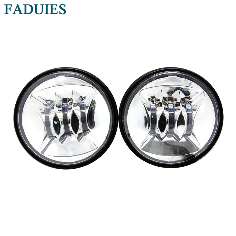 

FADUIES Chrome Motorcycle accessories Harley- 4-1/2" 4.5" Led Fog Lights For Softail FLSTN Touring Electra Glide Road King