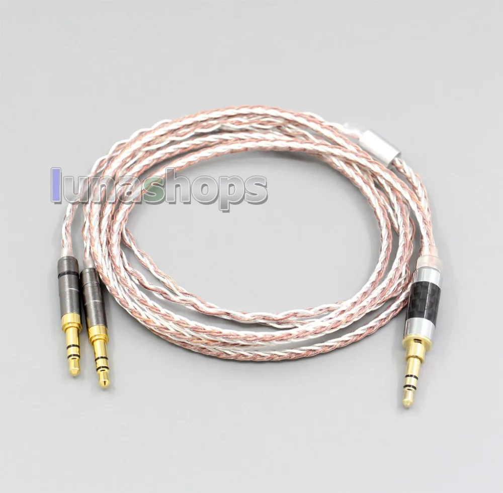LN005363 800 провода серебро+ OCC сплав кабель для наушников Focal Elear Final Audio Design Hope vi Denon AH-D600