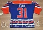 Free shipping cheap men #31 Fuhr Royal Blue CCM Ice Hockey Jersey name and number sewn on |