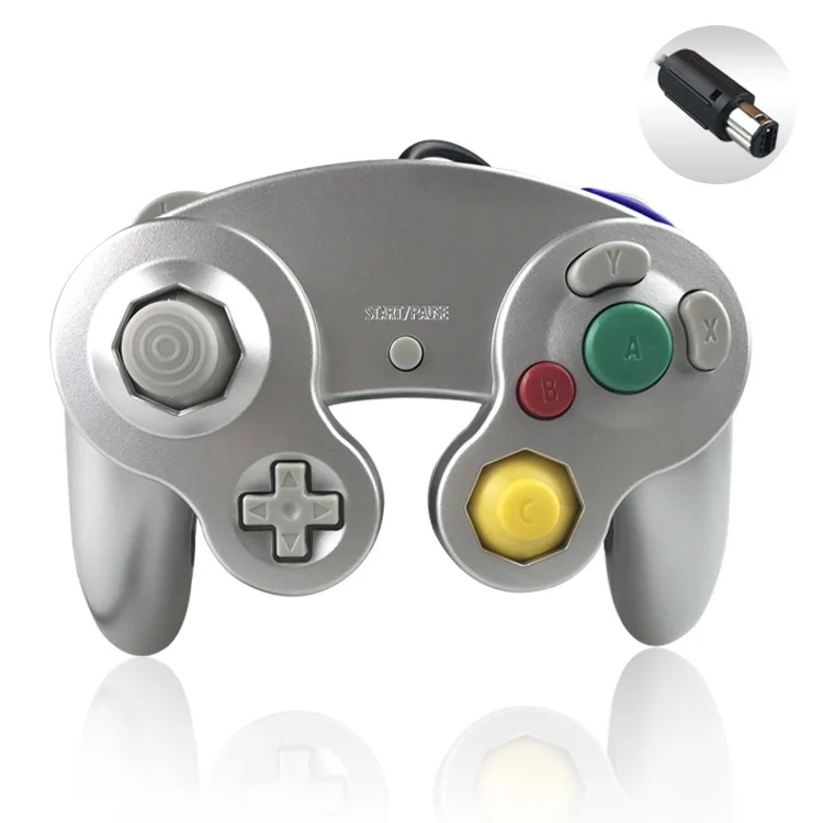 Sliver Проводной USB/GC контроллер для NGC Gamecube для nintendo Switch контроллер адаптер для NGC Геймпад контроллер ПК GC ручной джойстик - Цвет: Sliver