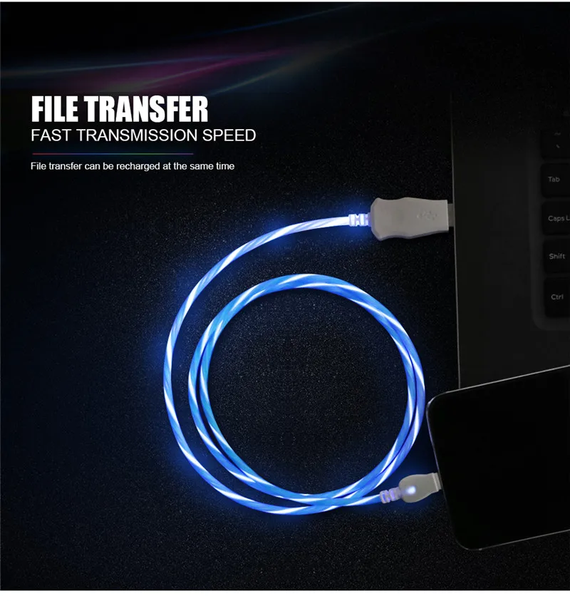 Светодиодный зарядный кабель Micro USB для samsung galaxy S5 S7 S6 LG huawei Xiaomi Redmi, длинный провод
