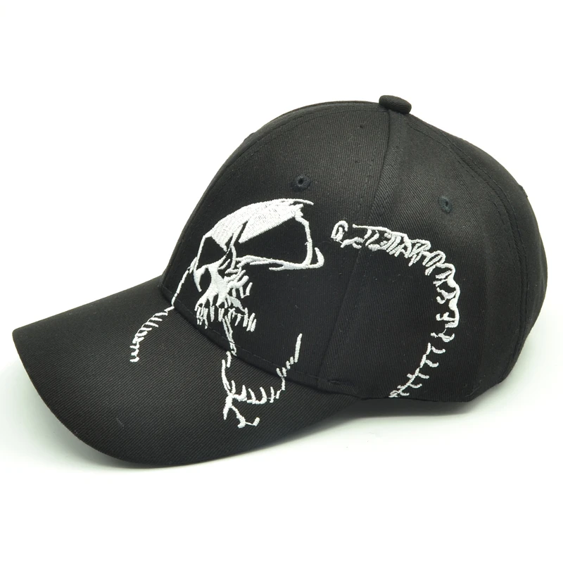

100% Cotton High Quality Unisex Outdoor Baseball Cap Skull Embroidery Snapback Fashion Sports Hats For Men & Women Cap