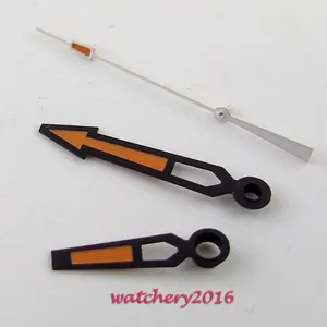 Новая Черная оранжевая рука для унитаза Miyota 8215 821A 8205 движущиеся мужские часы t