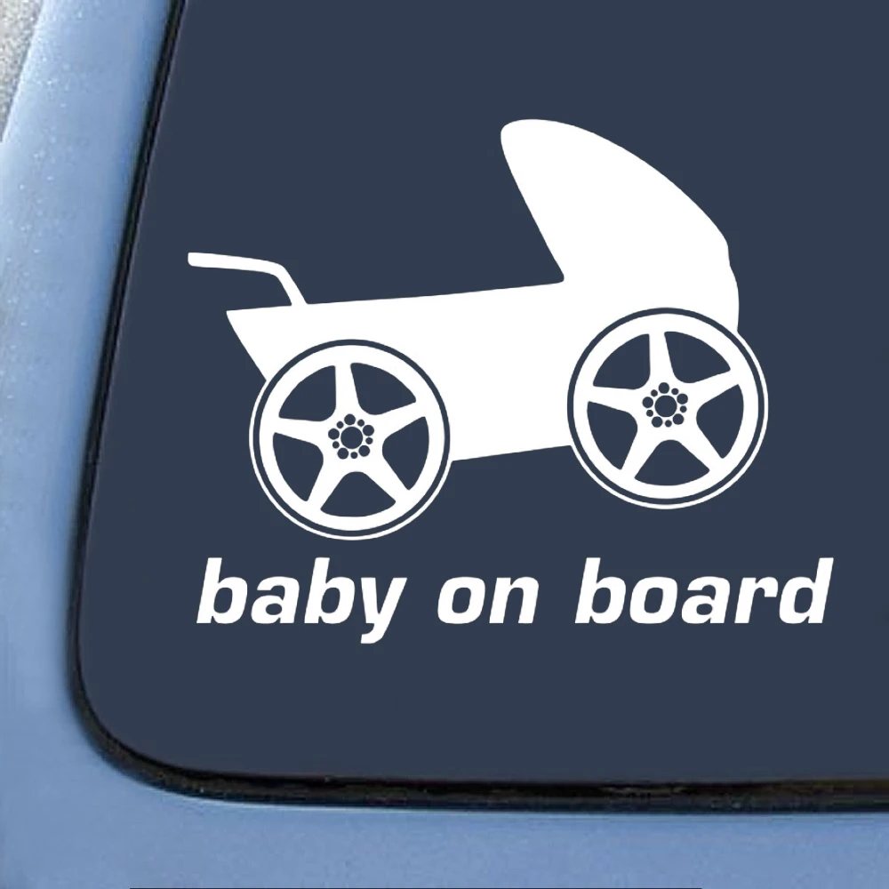 30x24cm Baby On Board carriage Design Car Sticker Family Stickers Rear Windshield Decal Waterproof Window Trunk Decor CL284 | Автомобили и