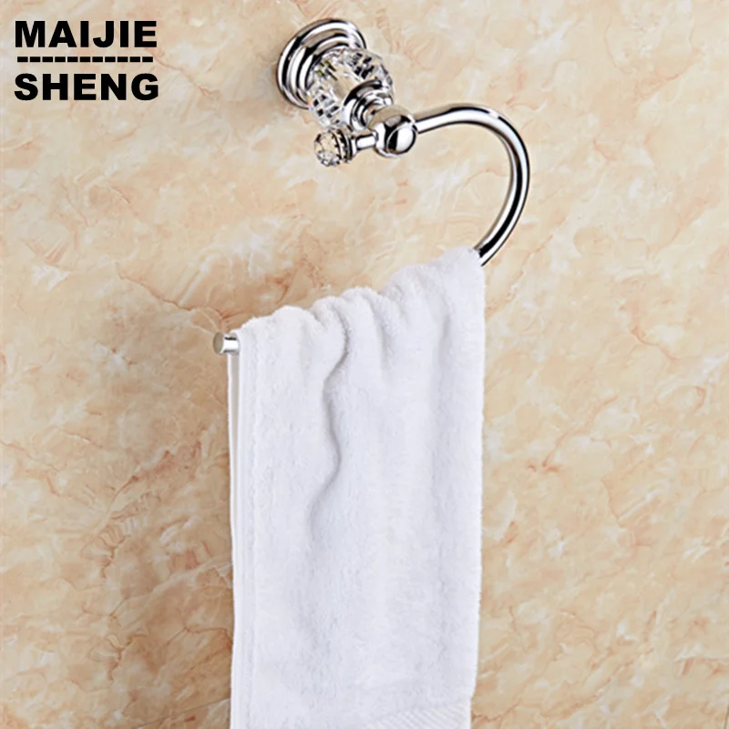 Хрустальное кольцо для полотенца в ванную комнату хромированный Хрустальный