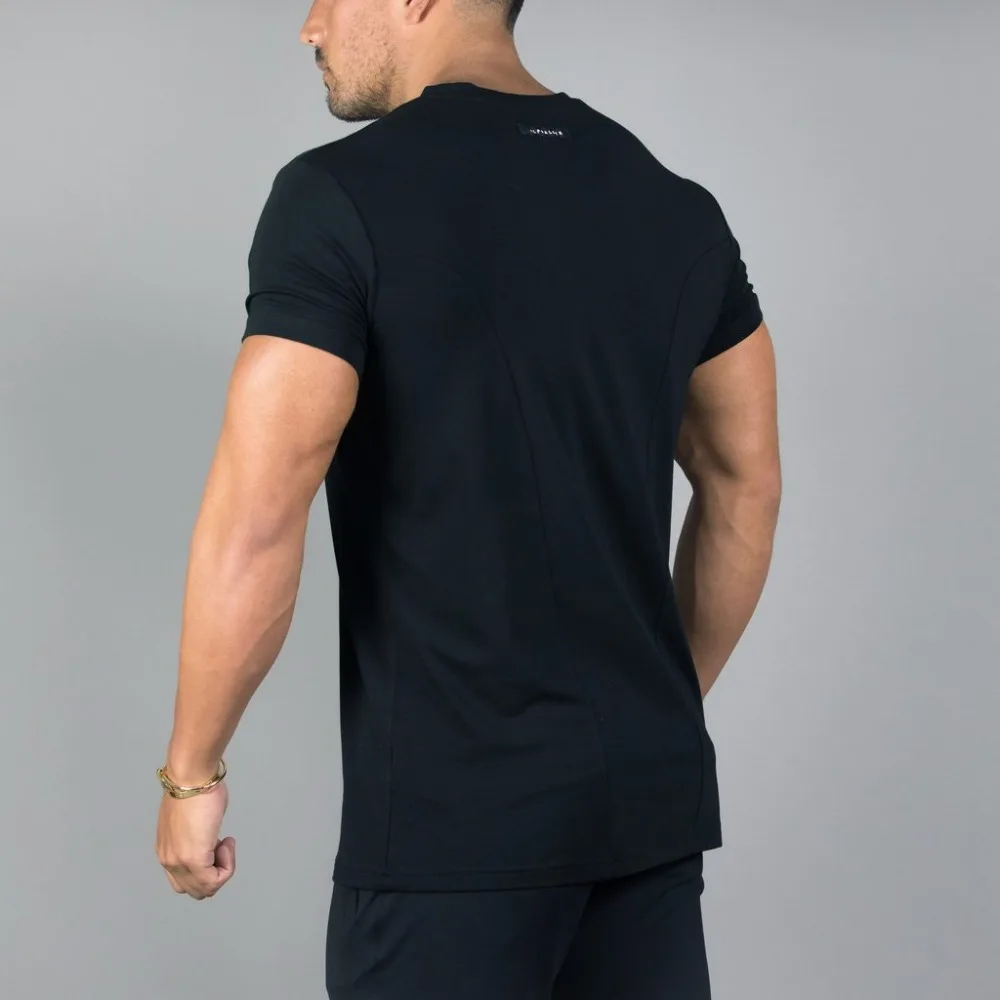 Мужские футболки с коротким рукавом спортивные Alphalete топы v-образным вырезом