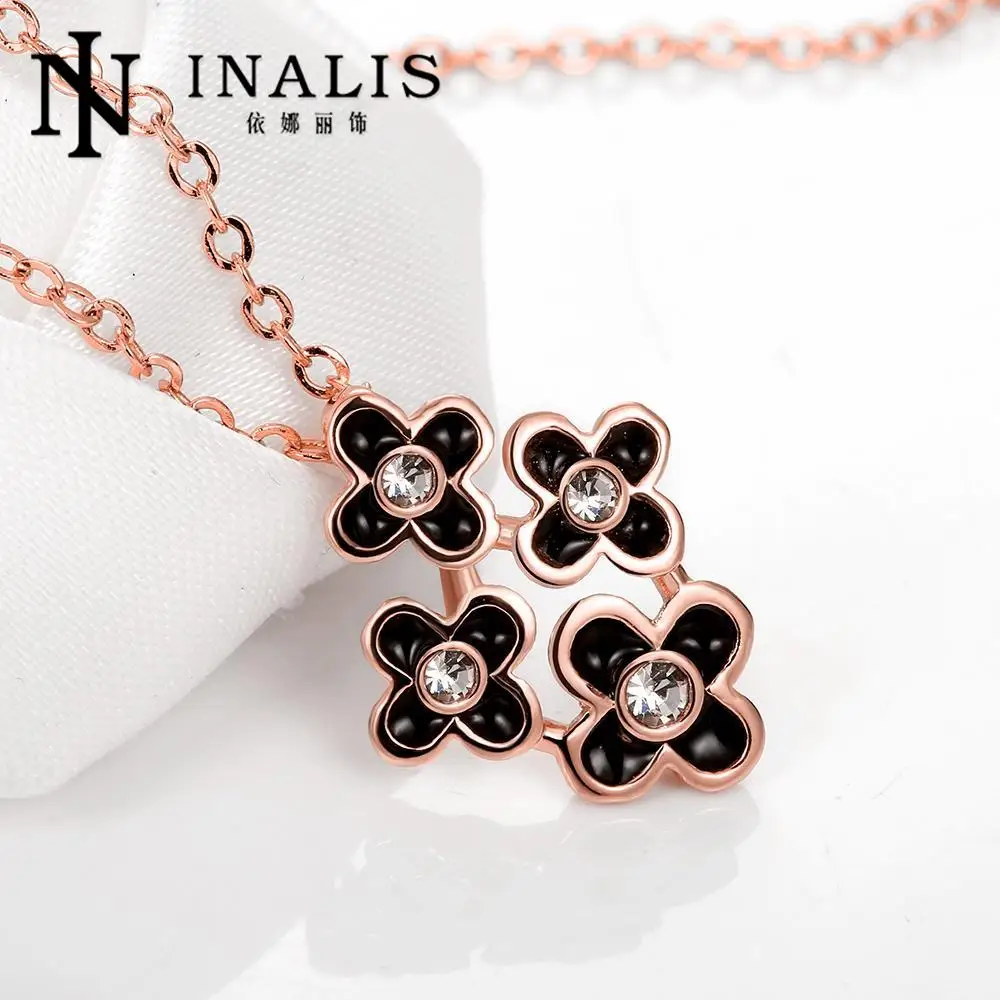 2016 Новый Продажи Моды Ожерелья и Кулоны 18 К Розовое Золото Циркон Колье Ожерелье