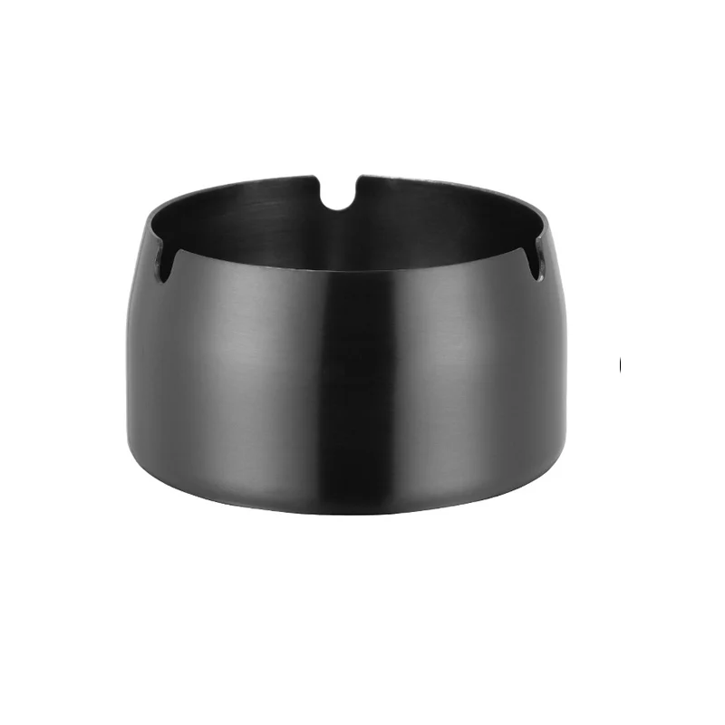 Black-1pc 1 шт. пепельница портативная круглая пепельница из нержавеющей стали, инструмент для табачной золы, держатель для сигарет, настольный-первоклассный аксессуар - Цвет: Black-1pc