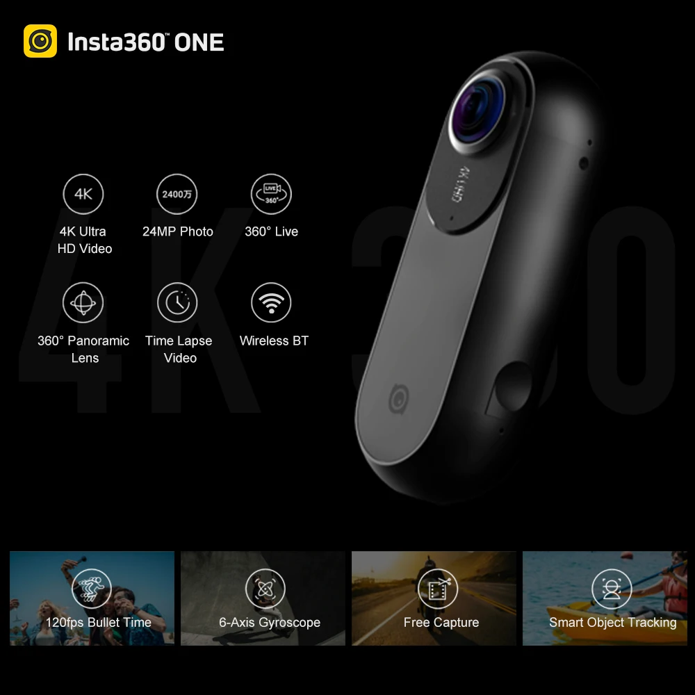 Insta360 ONE 4K 360 VR видео Экшн камера insta Спортивная 24MP мини видеокамера|Экшн-камеры| |